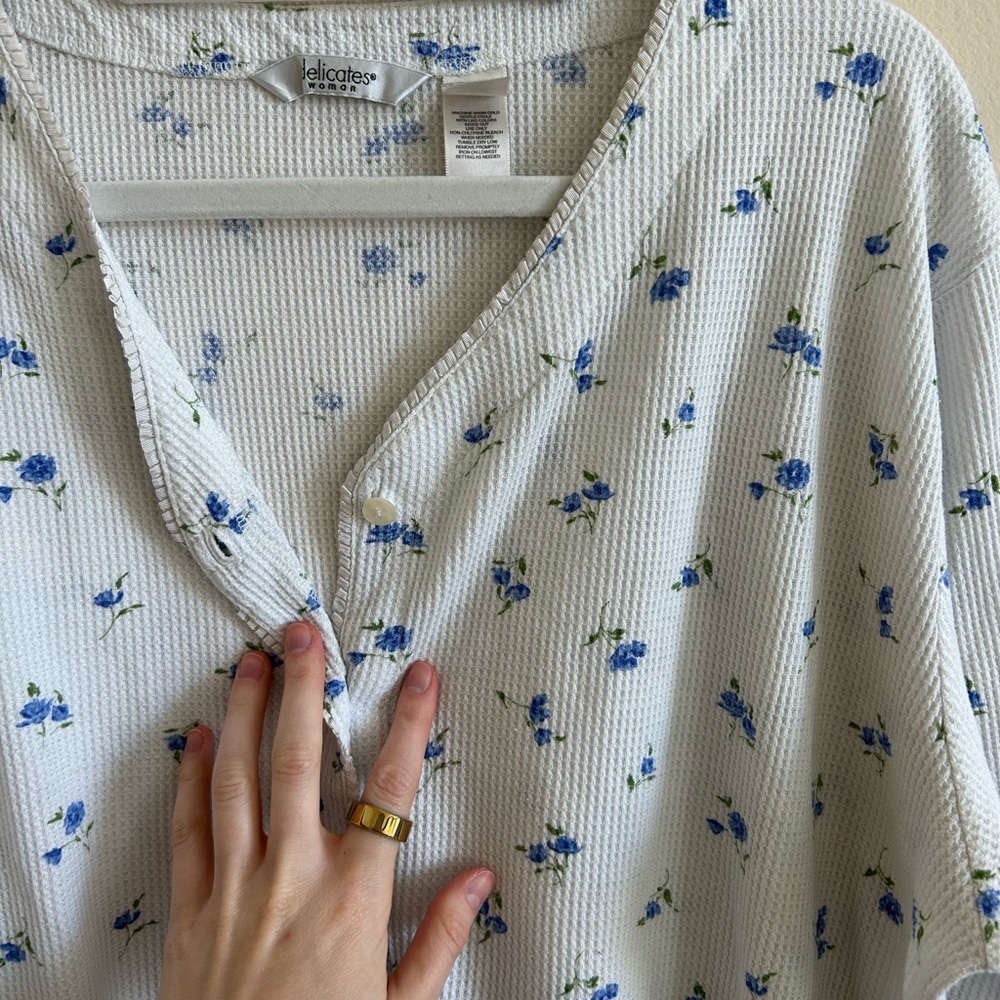 Delicates Waffle Knit PJ Top - Picture 4 of 6